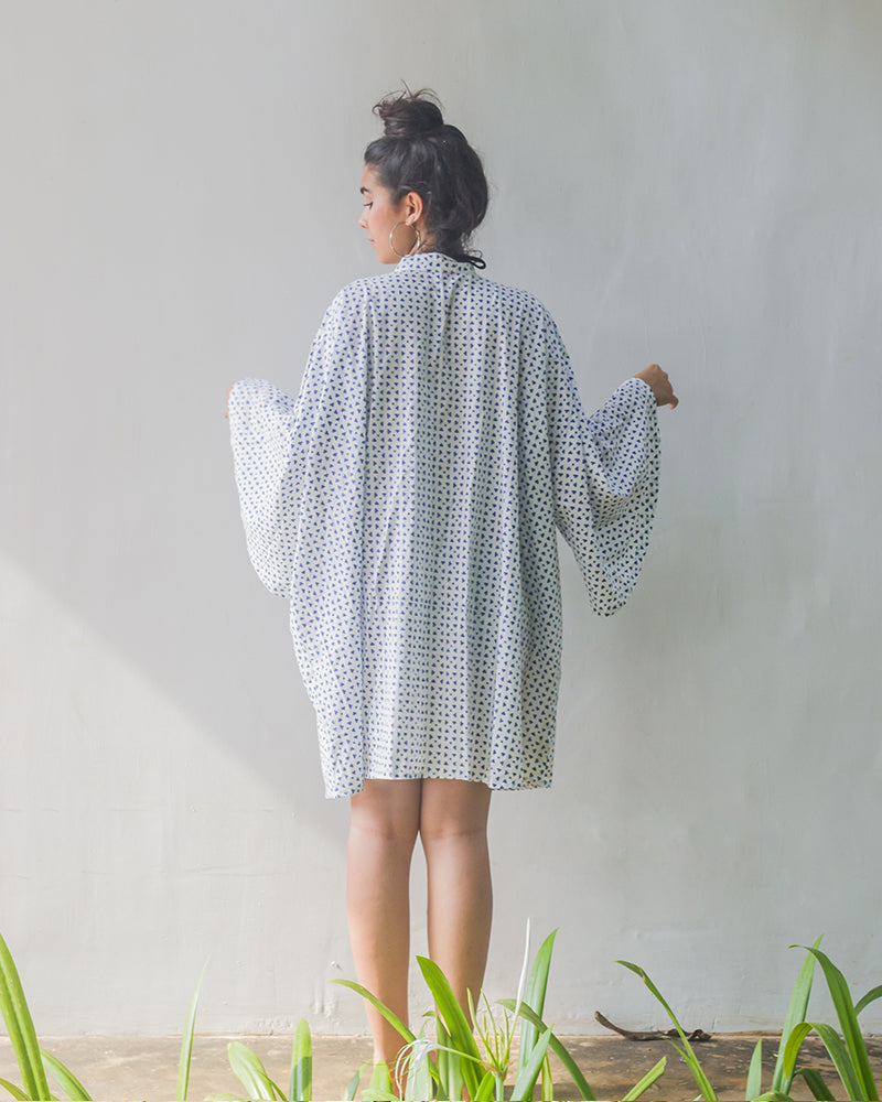 Aloe Vera Infused Organic Printed White Cover Up