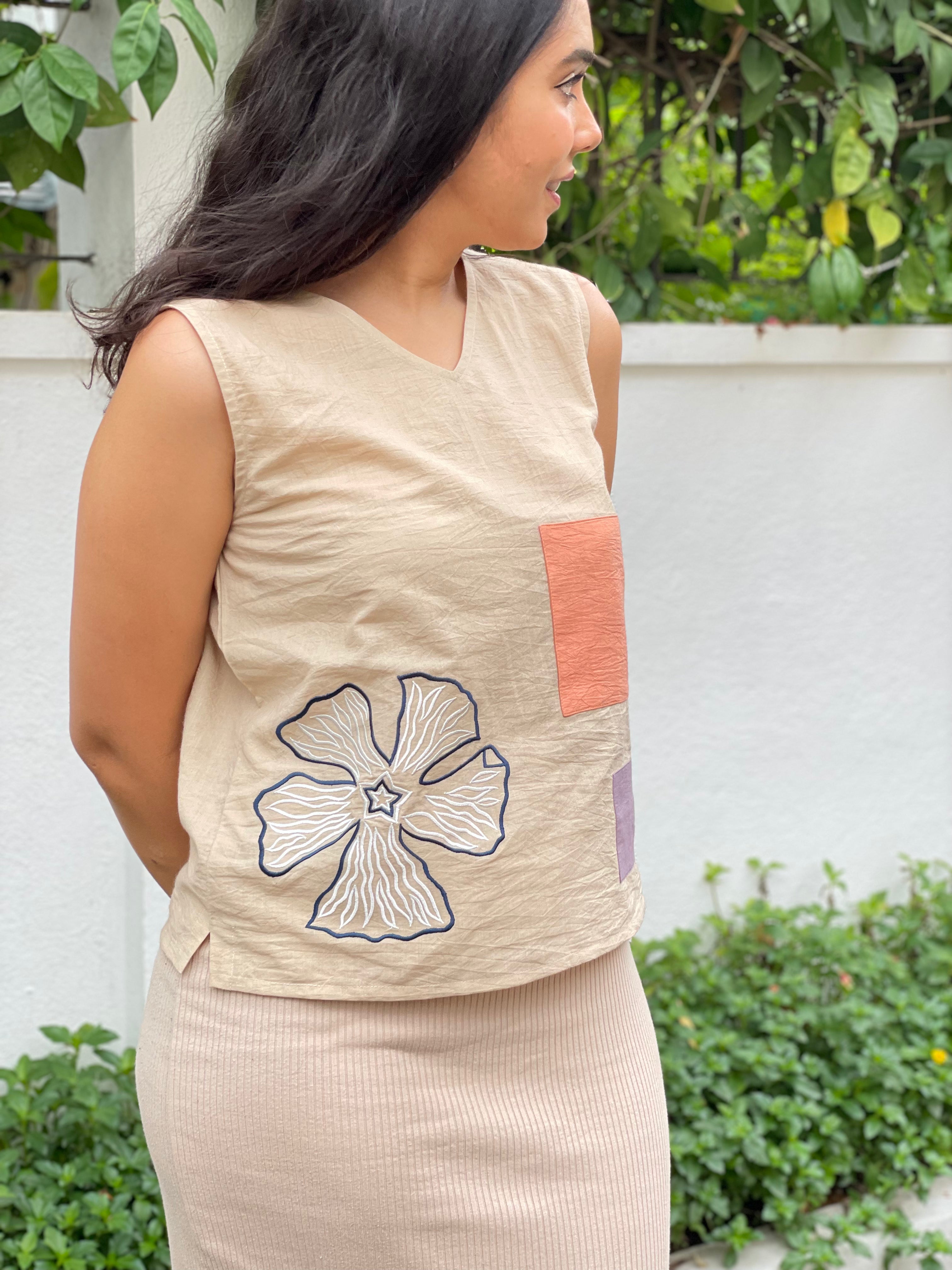 Blooming Blocks Organic Cotton Sleeveless Top