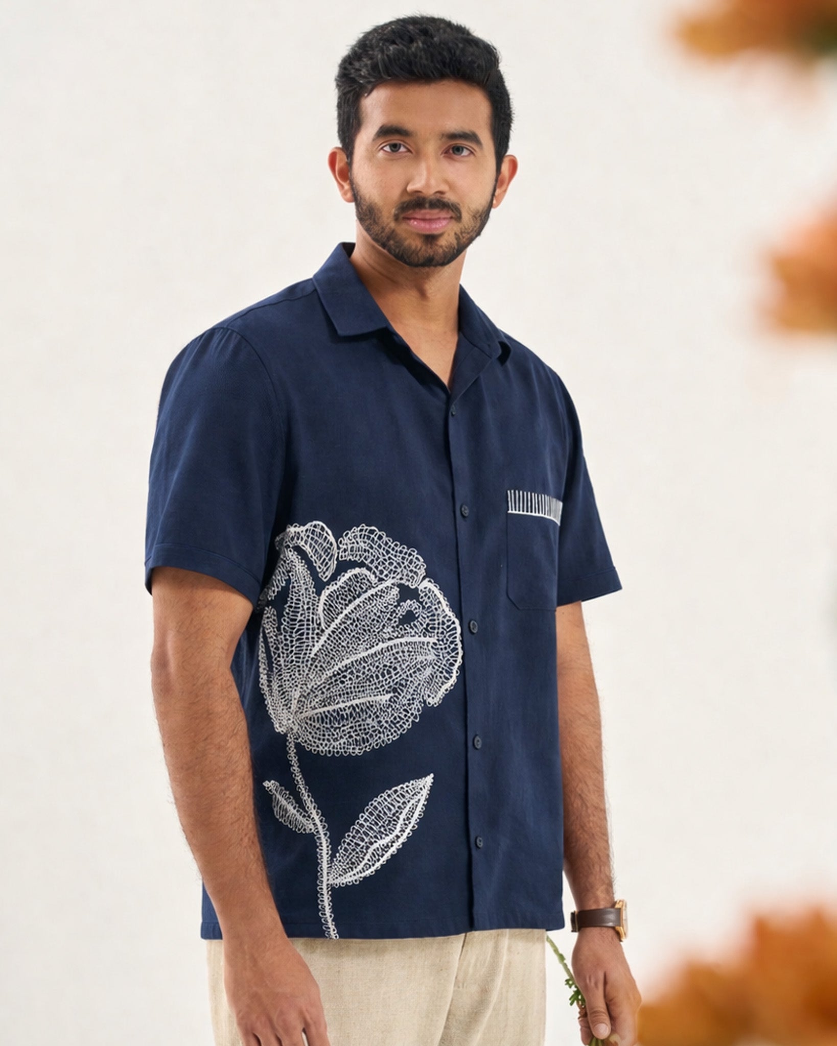 Navy Petals Shirt
